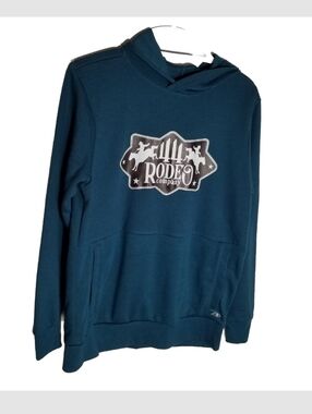 44 Rodeo Company Pro Player Hoodie Men's Medium Waffle Knit Blue Cowboy New